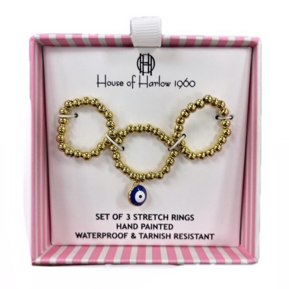 House of Harlow 1960 set of 3 Stretch Rings NIB